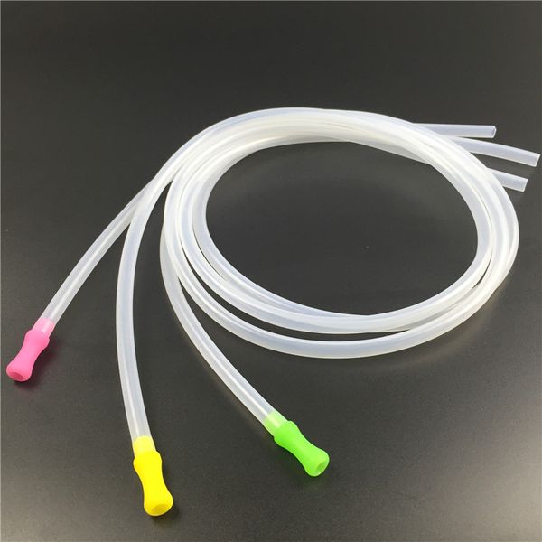 Tubo in silicone da 85 mm con bocca in plastica inclusa per tubi per fumare acqua in vetro narghilè Giunto trasparente diametro esterno 5 mm * 7 mm