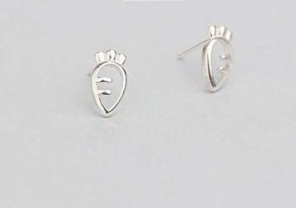 

cute carrot stud earrings s925 silver sterling earrings jewelry gifts for womens s925 carrot ear studs, Golden;silver