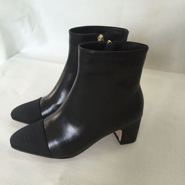 

fashionville * u676 34 черный бежевый натуральная кожа короткие сапоги женская мода осень
