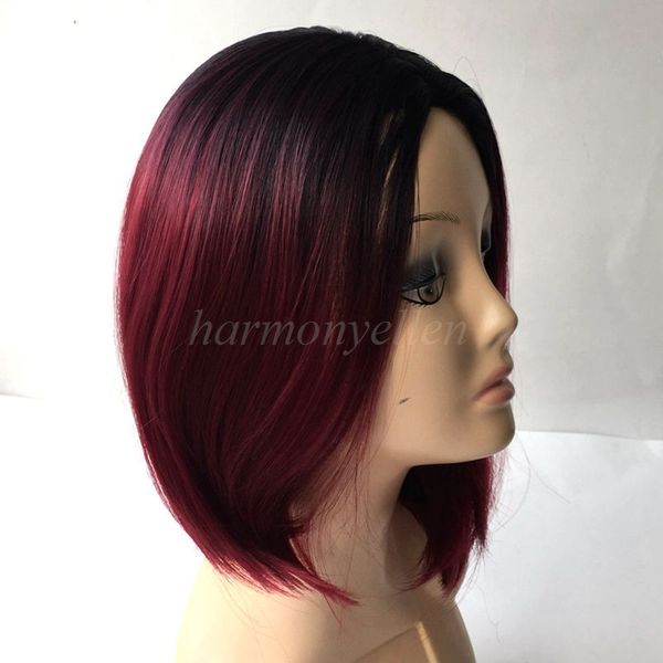 Ombre Synthetic Wigs Burgundy Short Bob Wigs Cheap Synthetic Sexy