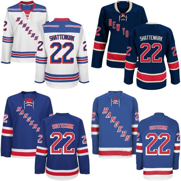 

Mens Womens Youth #22 Kevin Shattenkirk Jersey New York Rangers New Player 100% Stitched Embroidery Logos Hockey Jerseys Blue White