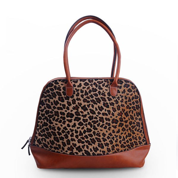 

short fur) large capacity women handbag leopard cheetah tote bag with zipper closure and pu faux leather handle dom103399