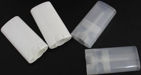 

portable diy 1000pcs/lot 15ml plastic empty oval lip balm tubes deodorant containers clear white lipstick fashion cool lip tubes
