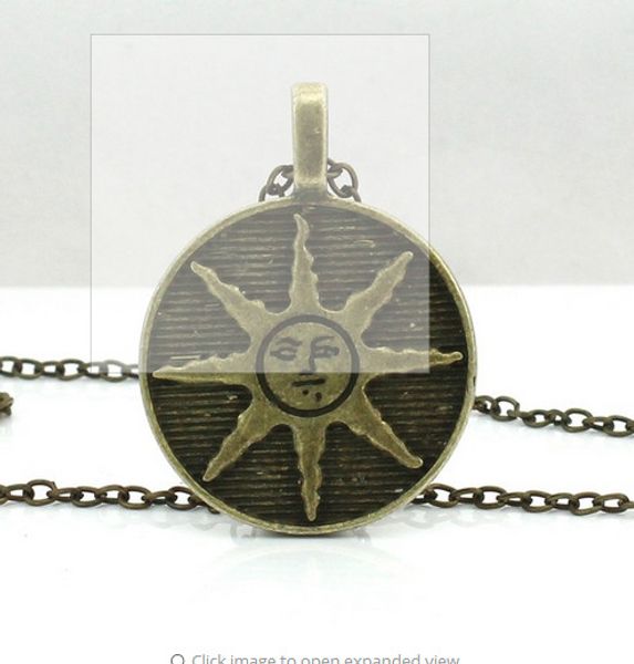 

of astora sun pendant zinc alloy male necklace dark souls sunbros necklace sun necklace, Silver