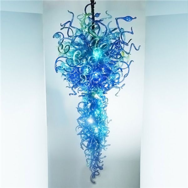 

european style blue murano glass pendant lamps custom made blown glass led bubble light decorative chandelier for wedding