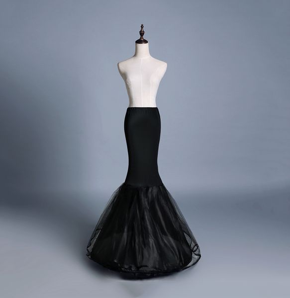 Atacado Sereia Crinoline Petticoats Plus Size Sexy Black Bridal Hoop Saia de Alta Qualidade Acessórios de Casamento Ruffle