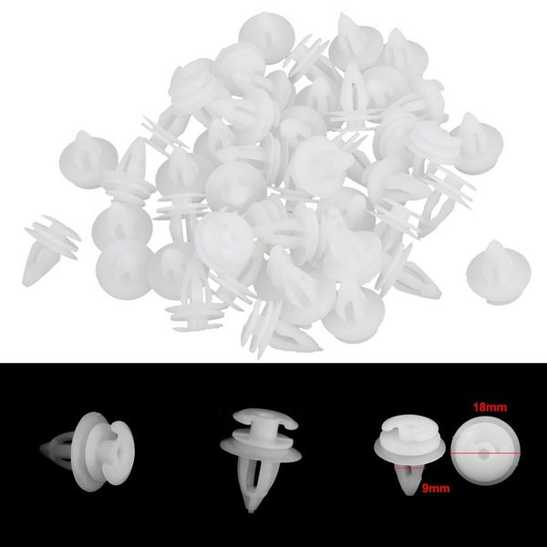 

9mm hole diameter plastic push fasteners rivets fastener fender clips 18mm head 20mm long for car auto