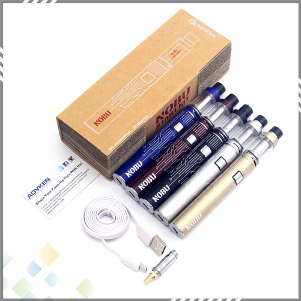 

Original NOBU START KIT ADVKEN 0.5ohm 35W 1000mAh Kits High quality Electronic cigarette 5 Colors DHL Free