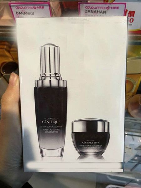 

famous brand black bottles 15ml eye cream+50ml face cream advaced for lines activating skin care set dhl fast ing
