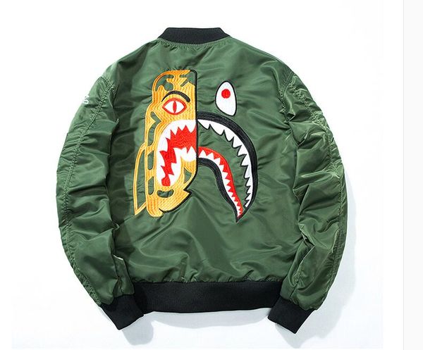 

Ma1 pilot air force jacket spring and autumn fashion new card aape male jacket hip hop kanye yeezus couple baseball shirt shark coat