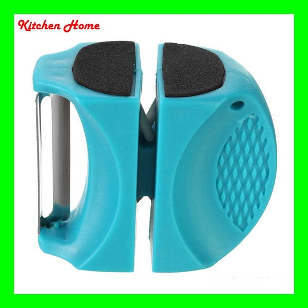

multifunctional 2-head kitchen knife sharpener with peeler mini portable outdoor sharpening tool camp sharpener with ceramic blade