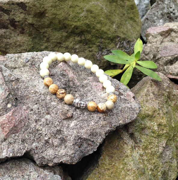 SN0417 Uomo Immagine braccialetto di pietra di diaspro braccialetto di preghiera del buddha più caldo mala braccialetti di gioielli in pietra uomo spedizione gratuita