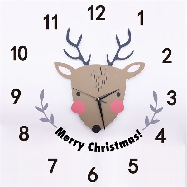 Nova Chegada Decoração Doméstica Do Relógio De Parede Do Natal Elk Deer Presente Vinil Registro Handmade Relógio De Parede Decoração Home Wall Relógios