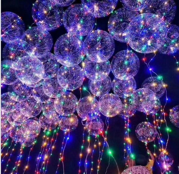 Light Up Toys LED String Lights Flasher Lighting Balloon wave Ball Palloncini a elio da 18 pollici Giocattoli di decorazione di Natale di Halloween