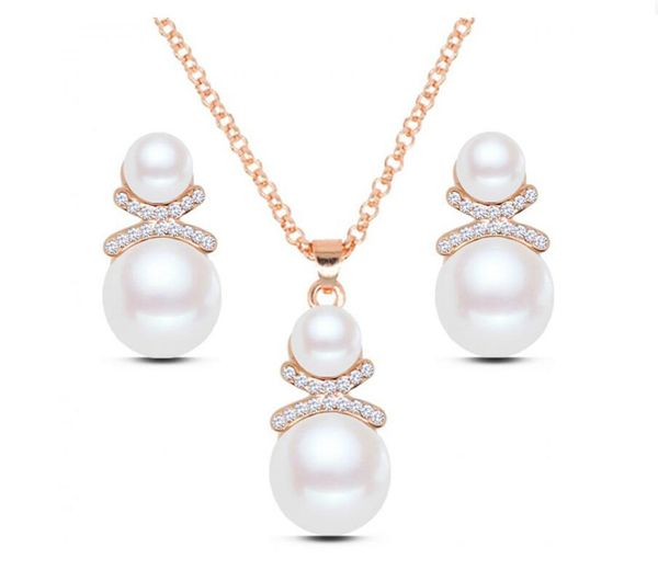 

мода перл комплект ювелирных изделий верхнего качества ожерелье серьги набор для женщин лучший подарок изысканные ювелирные изделия набор 20, Silver