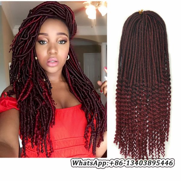 20 Inch Goddess Faux Locs Curly Crochet Hair 24 Roots Dreadlocs Braids Synthetic Hair Extensions For Black Women 1 Packombre Brown Bug Fashion Hair