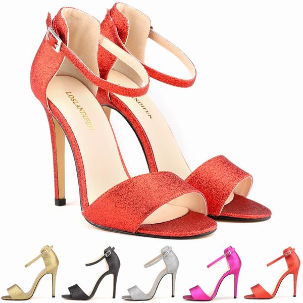 

europe style ladies women shoes girls party toe bridal patent high heels shoes shine sandals us size 4-11 d0011, Black