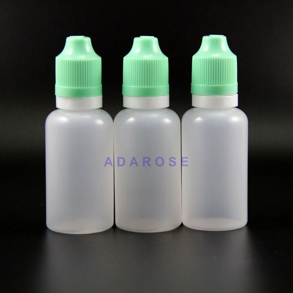 30 ML Doppelsichere Tropfflaschen aus Kunststoff, 100 Stück, mit manipulationssicheren, kindersicheren, sicheren Verschlüssen, dampfquetschbare Flasche