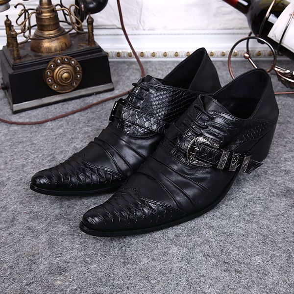Großhandel Herren SchuheBusiness Italien Classic Lederfalten Oxford Schuhe Marken Top Schuh Schnalle Kleid Männer Von Zehen srChQxtd