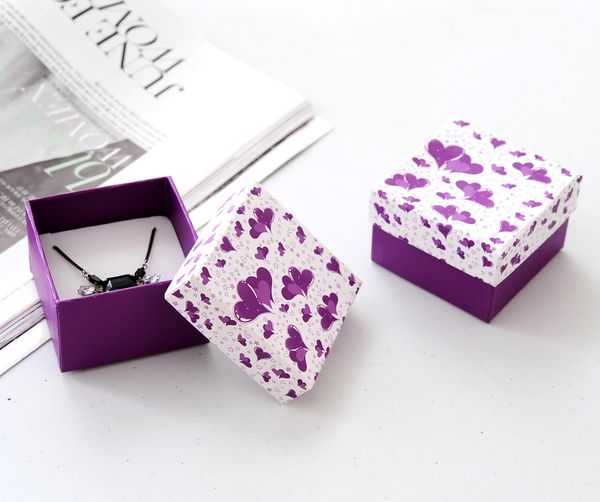 

[simple seven]romantic purple ring box/ festival sweetheart pedant box /fashion necklace package/ princess jewelry case/love earring box, Black;white