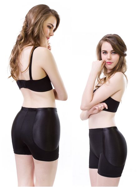 

wholesale-women boyshorts fixed fake hip panties butt enhance buttocks push up knickers false bum hip padded panties underwear, Black;white
