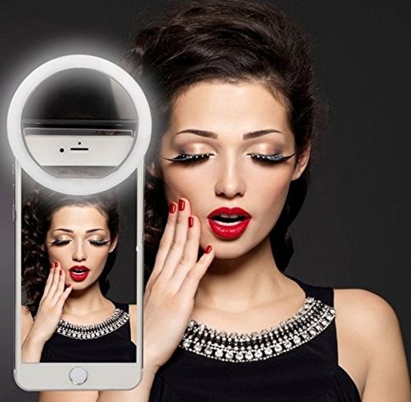 Mini tragbare Charm-Augen 36 LED Ring Selfie Fülllicht Kamera Fotografie Spotlight Flash Pocket Clip für iPhone/iPad/Samsung-Telefone/Tablets