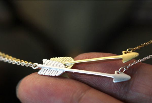 

listed on the new trends of ms long arrow gold-plated pendant selling silver plating rose gold necklace wholesale lady is the gift