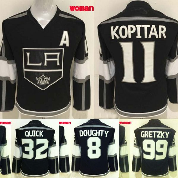 

Women #8 Drew Doughty #11 Anze Kopitar Jersey #32 Jonathan Quick #99 Wayne Gretzky Los Angeles Kings Hockey Jerseys
