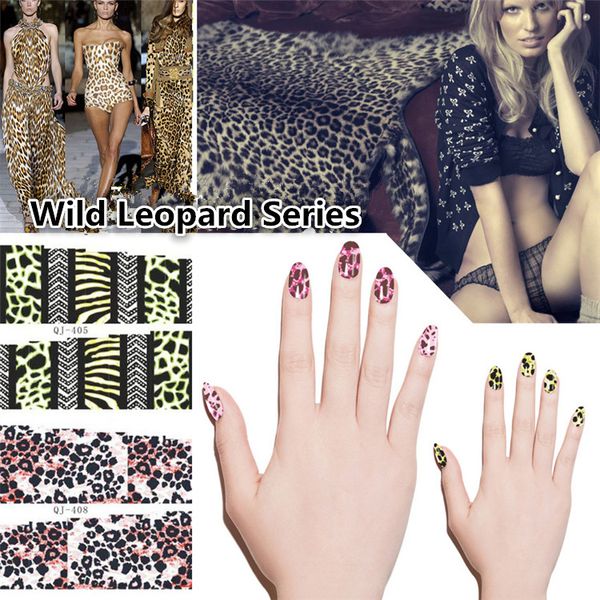 

new foreign trade sales nail polish stickers wild leopard series decals nail art stickers decals manicure 12 styles nails stick 4163, Black