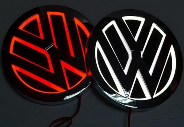 

5d led car logo lamp 110mm for vw golf magotan scirocco tiguan cc bora car badge led symbols lamp auto rear emblem light