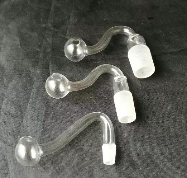 10 mm, 14 mm, 19 mm Schnittstelle, mattierter S-Brenntopf, Shisha-Zubehör aus Glas, Bohrinsel, Glasbongs, Farbe zufällige Lieferung