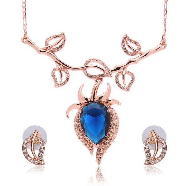 

trend necklace earrings bride jewelry set for women wedding jewelry sets fashion leaf shape alloy jewelry sets 61152224, Slivery;golden