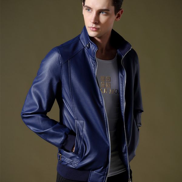 

fall-mens leather jackets and coats 2016 men brand motorcycle pu leather jackets autumn mens biker jacket,chaqueta cuero hombre, Black