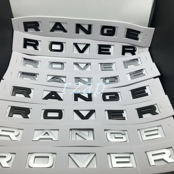 

car styling for range rover badge letter emblem gloss or matte black/silver hood rear trunk tailgate emblem sticker nameplate decal