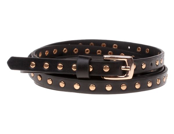 

wholesale- retail 2015 fashion plus size long leather belts for women style riveted thin pin buckle f belt, Black;brown