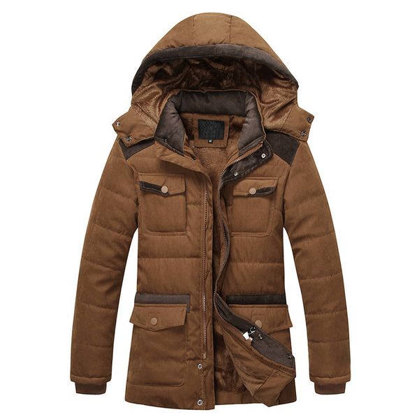 

fall-casual men thick 2021 winter quality coats cotton-padded brand outdoor warm vintage mens style new parka jacket sodmg, Black