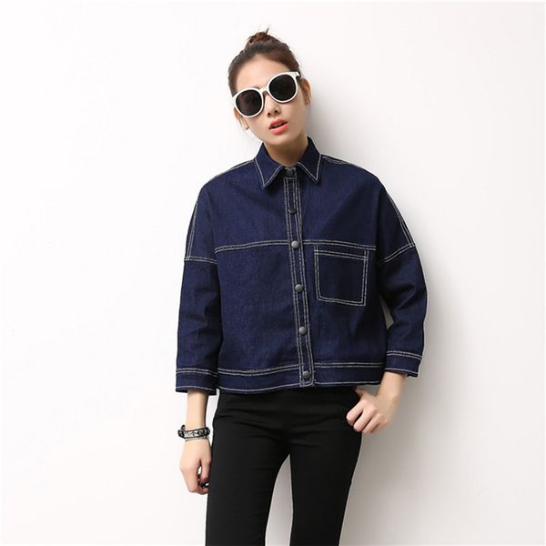 Compre Chaqueta De Mezclilla Suelta De Diseño Corto De Moda De Mujer ... Compre Chaqueta De Mezclilla Suelta De Diseño Corto De Moda De Mujer ...