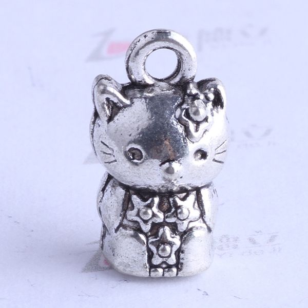 

Античный серебр / бронза 15.6 * 9.1mm здравствулте! Киски шарма DIY Vintage привесные DIY ювел