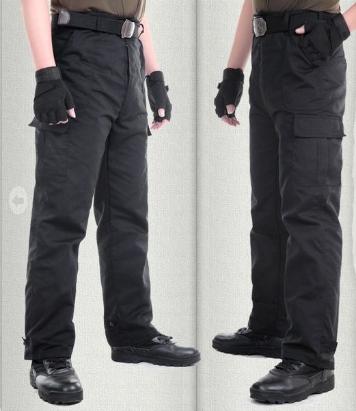 (un pezzo) NUOVO 2016 Outdoor Primavera Autunno Commando Uomini Pantaloni da Combattimento Nero Tattica Tuta Militare Cargo Guardia di Sicurezza Pantaloni