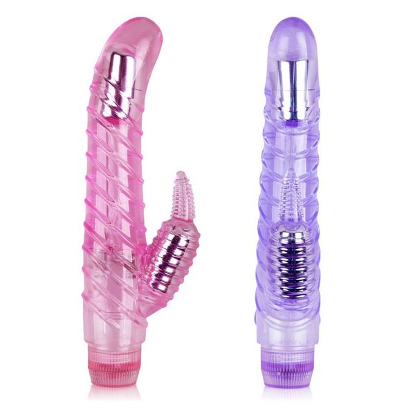 Другие сексуальные продукты двойной клитор вибрирующий вагинальный анал G Spot Dildo Cock Jelly Vibrator Massager #R410
