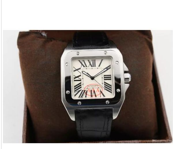 

Новый бренд спорт люкс AAA качество 100 XL черный мужчин даты автоматические механические часы мужчины часы спортивный 40MM кожаный ремень Оригинальный зажим