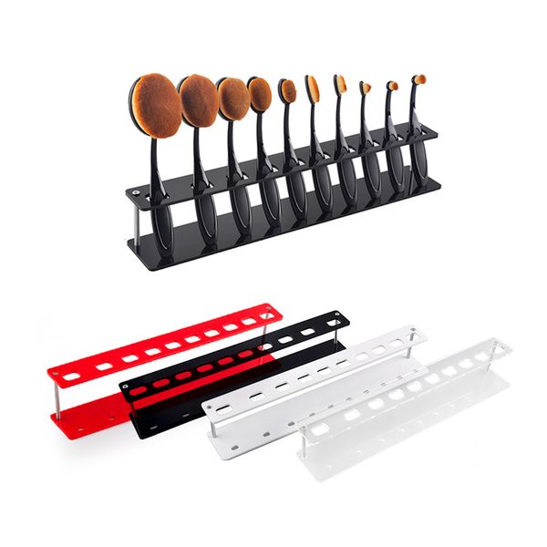 

10pcs toothbrush oval makeup brushes display holder stand storage boxes organizer brush showing rack