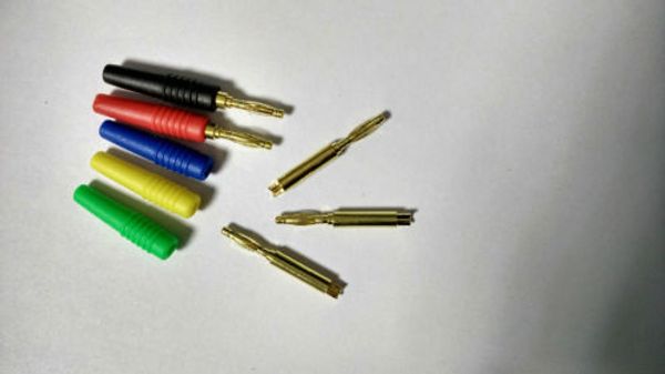 O banhado a ouro de 100PCS cobre o adaptador da ponta de prova do plugue da banana de 2MM sonda a solda do adaptador