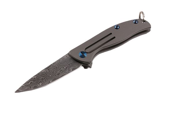 

Folding Knife Mini Size Damascus Blade Pocket Knife EDC Keychian Survival Tactical Hunting Knife Outdoor Gear Gift F644L