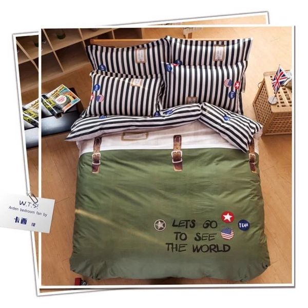 Army Green Wholesale Duvet Cover Fitted Sheet Pillow Case 100