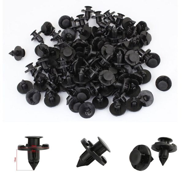 

Auto Plastic Screw Push-Type 8mm Dia Hole Black Plastic Push Fastener Rivets Clips Auto Bumper Clip for Car Automobile