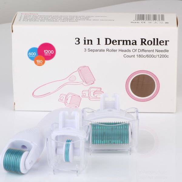 Rullo a micro aghi all'ingrosso 3 in 1 Rullo a micro aghi Derma Roller Meso per set di lentiggini per cicatrici da acne