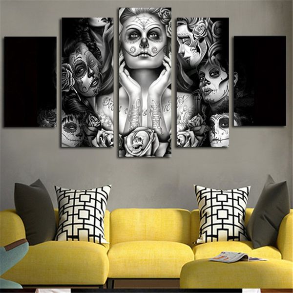 2020 Home Decor Sugar Skull Girl Picture Painting Wall Art Room