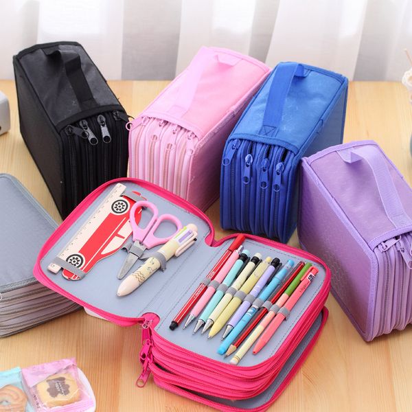 

Whole ale leather pencil bag big capacity zipper cute chool pencil ca e children chool pencil bag hipping