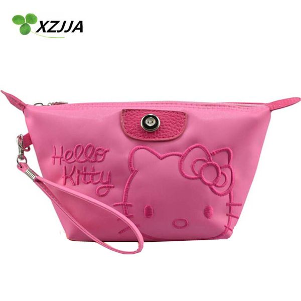 

wholesale- hello kitty cosmetic bag zipper makeup case travelling wash bag portable toiletry bags kawaii cartoon coin purse storage bag